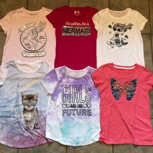 Girls Short Sleeve NWOT Bundle Of 6 Tops